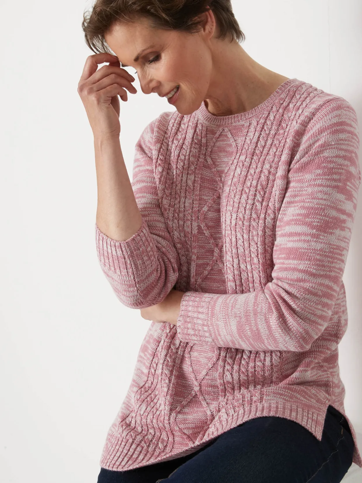 Femme Daxon Pull torsadé encolure ronde