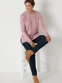 Femme Daxon Pull torsadé encolure ronde