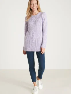 Femme Daxon Pull torsadé encolure ronde