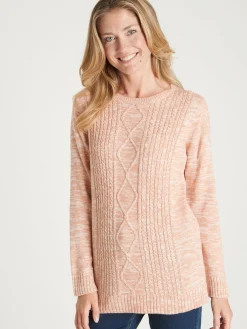 Femme Daxon Pull torsadé encolure ronde