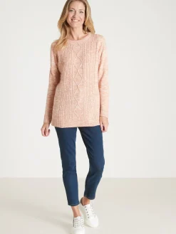 Femme Daxon Pull torsadé encolure ronde