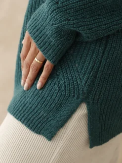 Femme Daxon Pull tunique côtes perlées