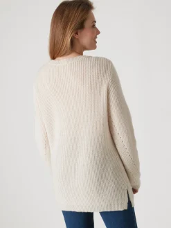 Femme Daxon Pull tunique côtes perlées