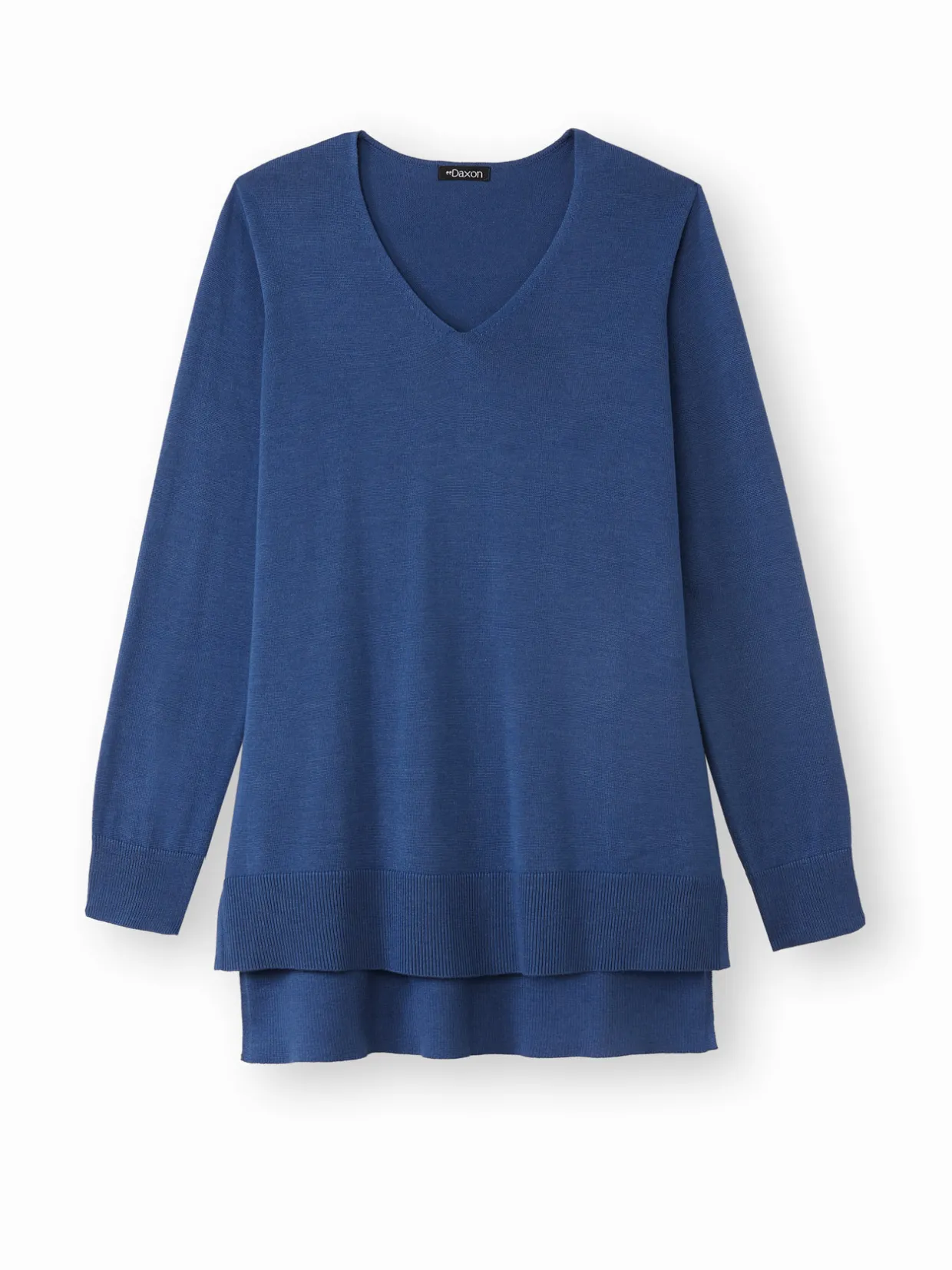 Femme Daxon Pull tunique maille fine col V