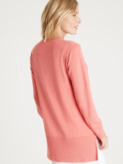 Femme Daxon Pull tunique maille fine col V