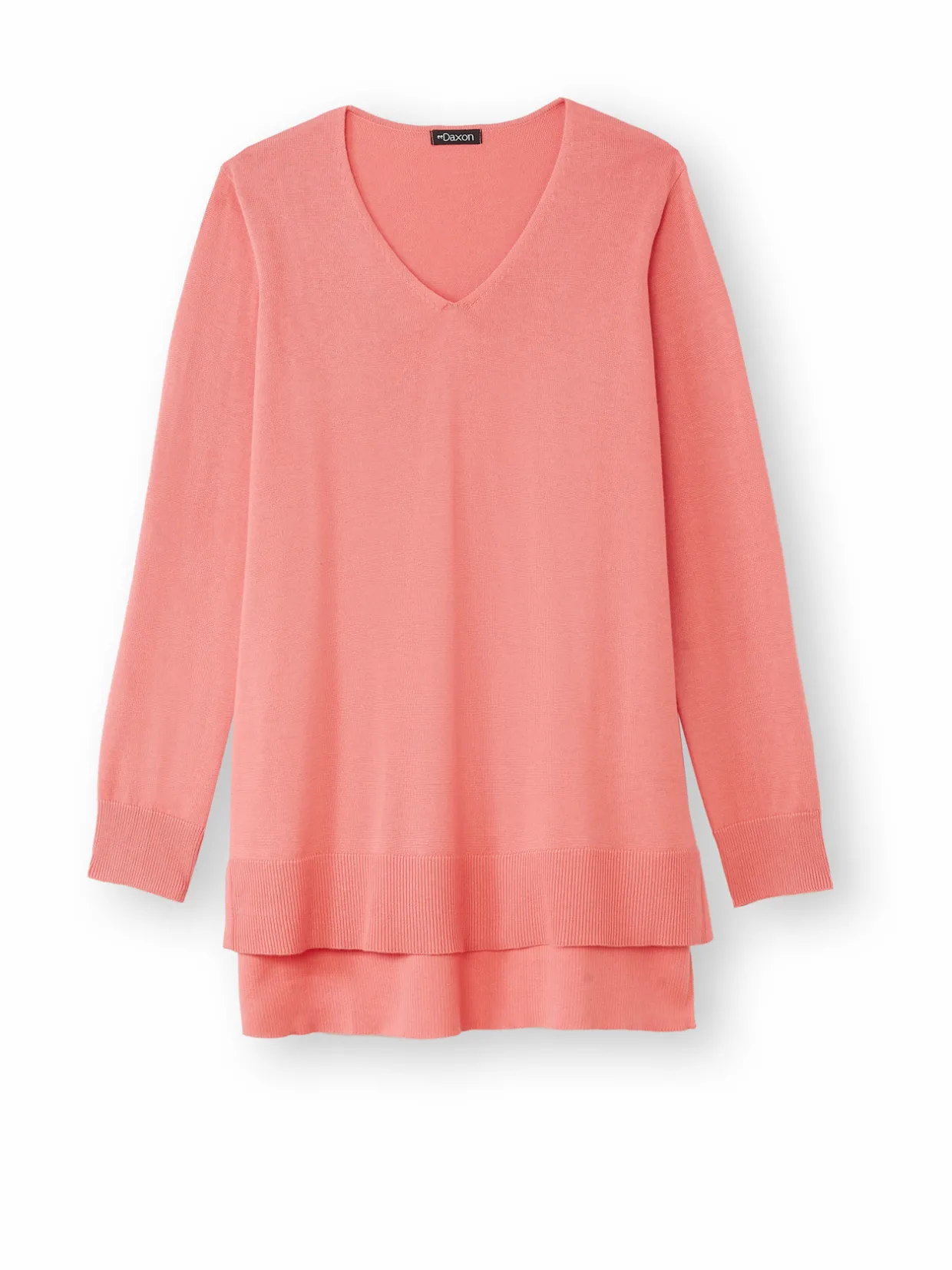 Femme Daxon Pull tunique maille fine col V