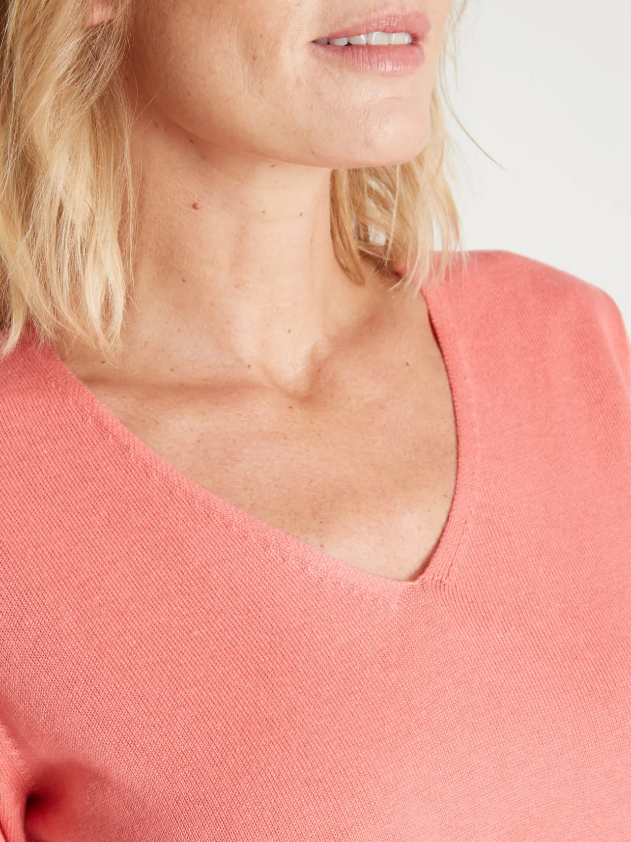 Femme Daxon Pull tunique maille fine col V