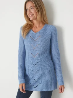 Femme Daxon Pull-tunique côtes perlées