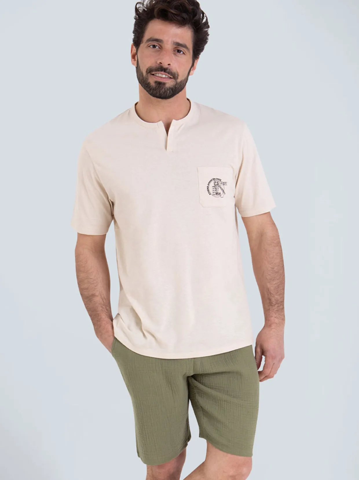 Homme Athéna Pyjama court Easy Coton