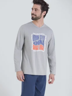 Homme Athéna Pyjama Ecopack Sérigraphié