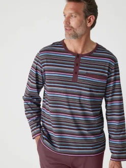 Homme Daxon Pyjama rayé pur coton peigné