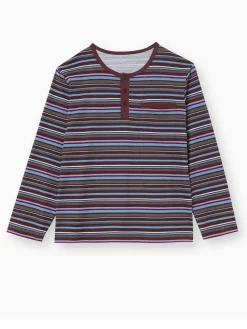 Homme Daxon Pyjama rayé pur coton peigné