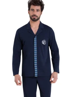 Homme Athéna Pyjama RAYURES Cap Horn ouvert