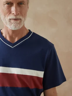 Homme Daxon Pyjashorts à rayures en jersey lot de 2