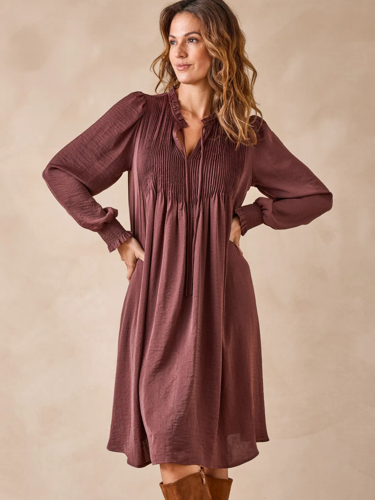 Femme Daxon Robe à plis nervurés
