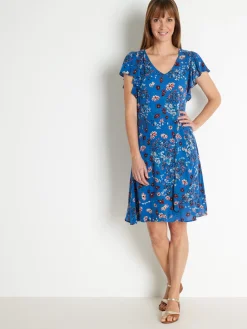 Femme Daxon Robe à volants, manches courtes