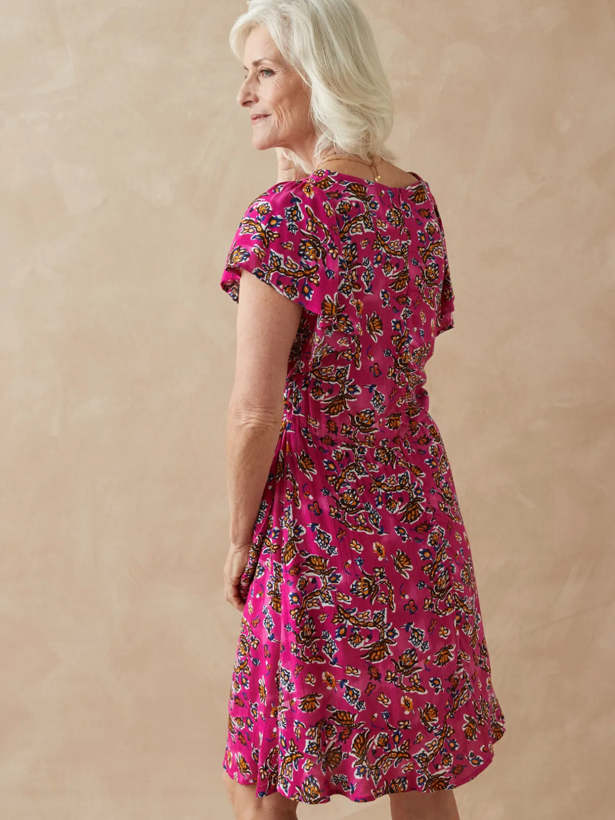 Femme Daxon Robe à volants, manches courtes