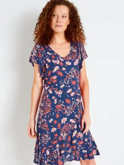 Femme Daxon Robe à volants, manches courtes