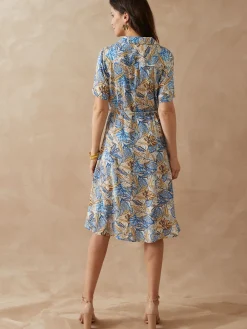 Femme Daxon Robe col tailleur manches courtes