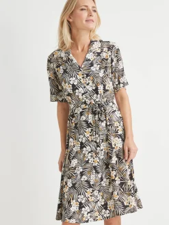 Femme Daxon Robe col tailleur manches courtes