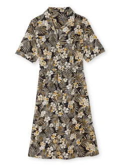 Femme Daxon Robe col tailleur manches courtes