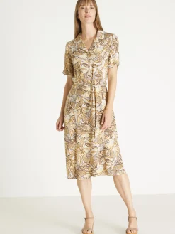 Femme Daxon Robe col tailleur manches courtes