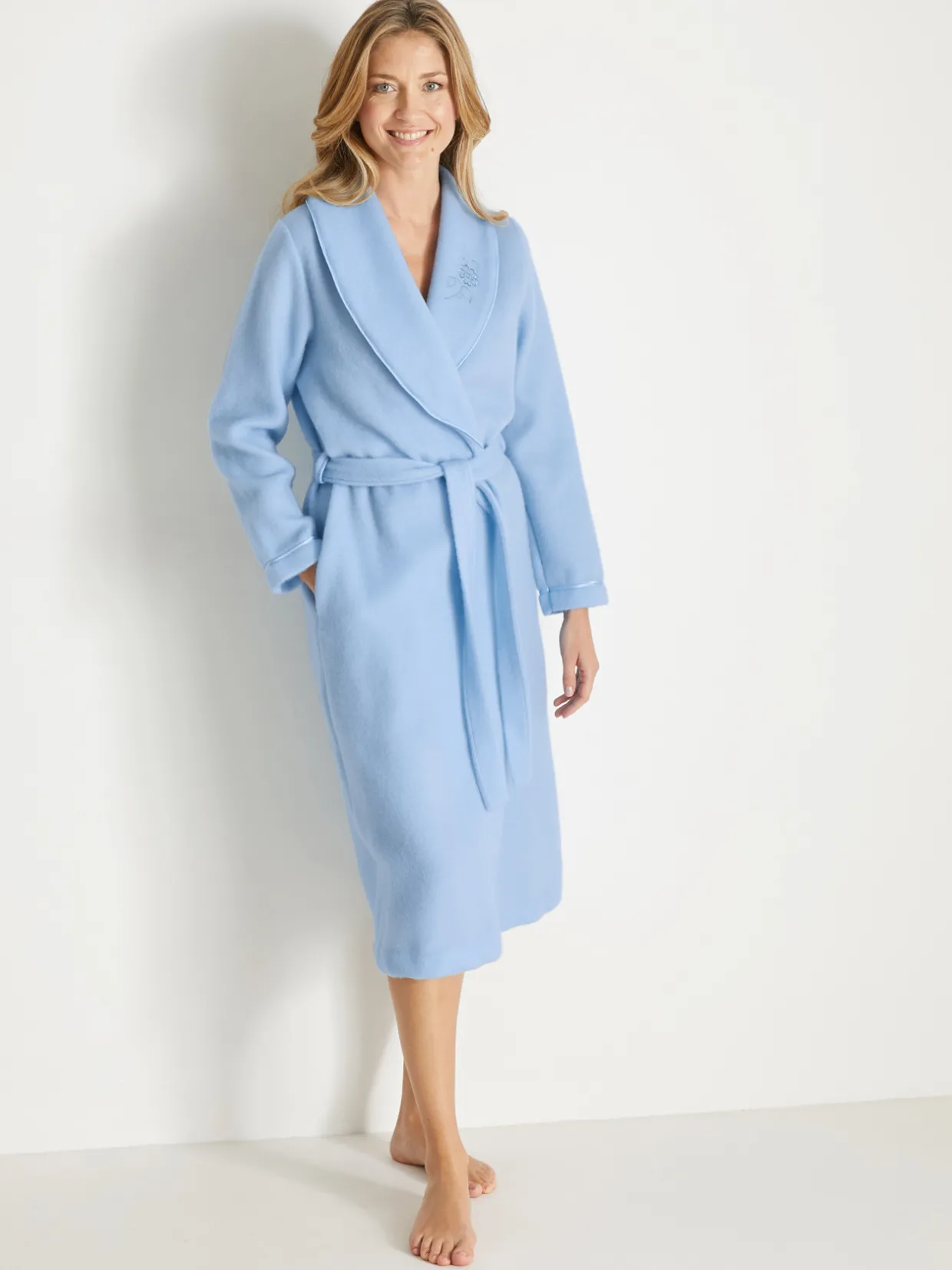 Daxon Robe de chambre en molleton courtelle