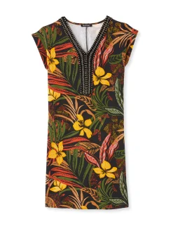 Femme Daxon Robe en maille avec perles fantaisie