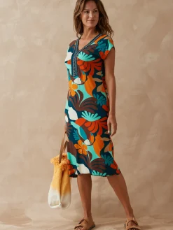 Femme Daxon Robe en maille avec perles fantaisie