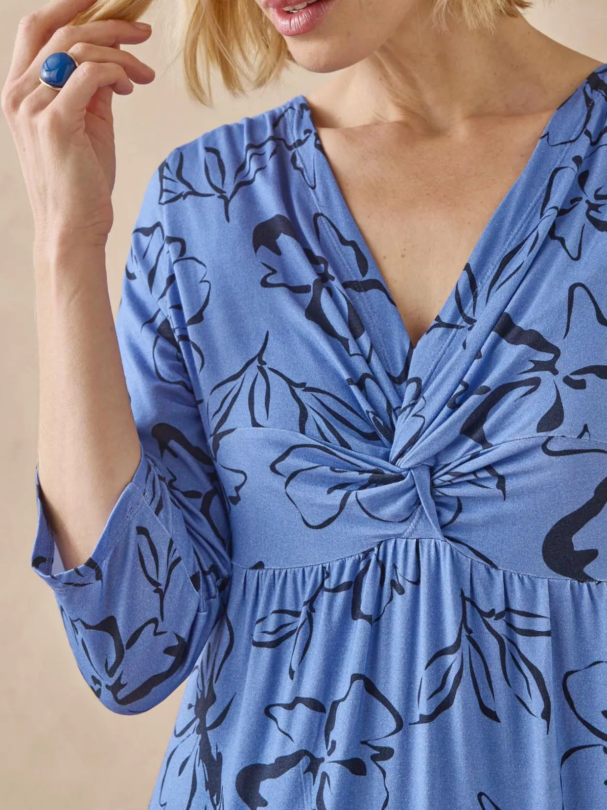 Femme Daxon Robe en maille fluide effet drapé