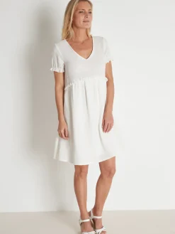 Femme Daxon Robe en tissu effet gaufré pur coton