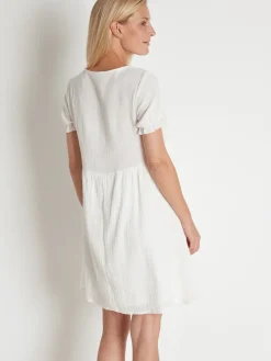 Femme Daxon Robe en tissu effet gaufré pur coton