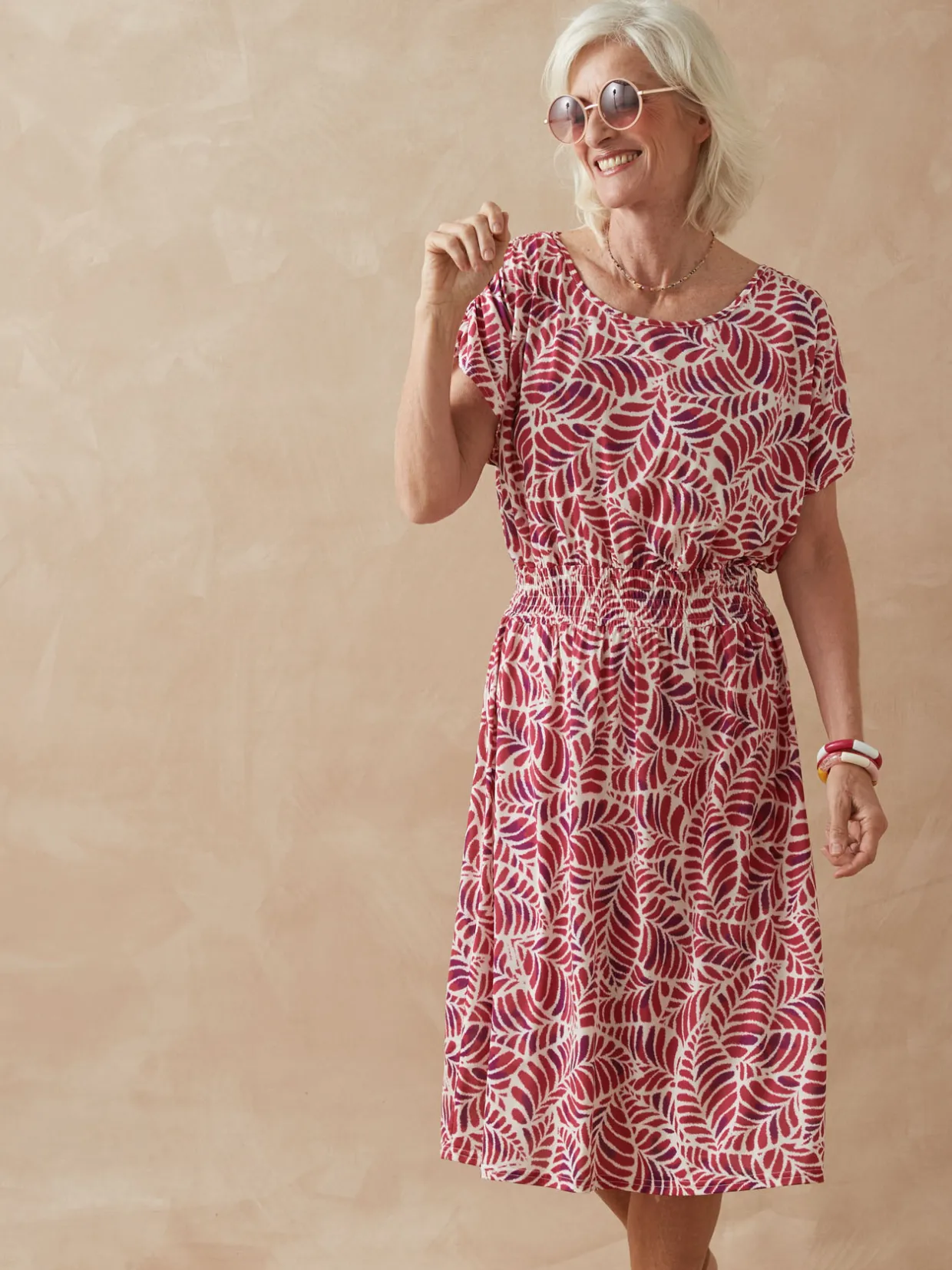 Femme Daxon Robe encolure bateau en maille fluide