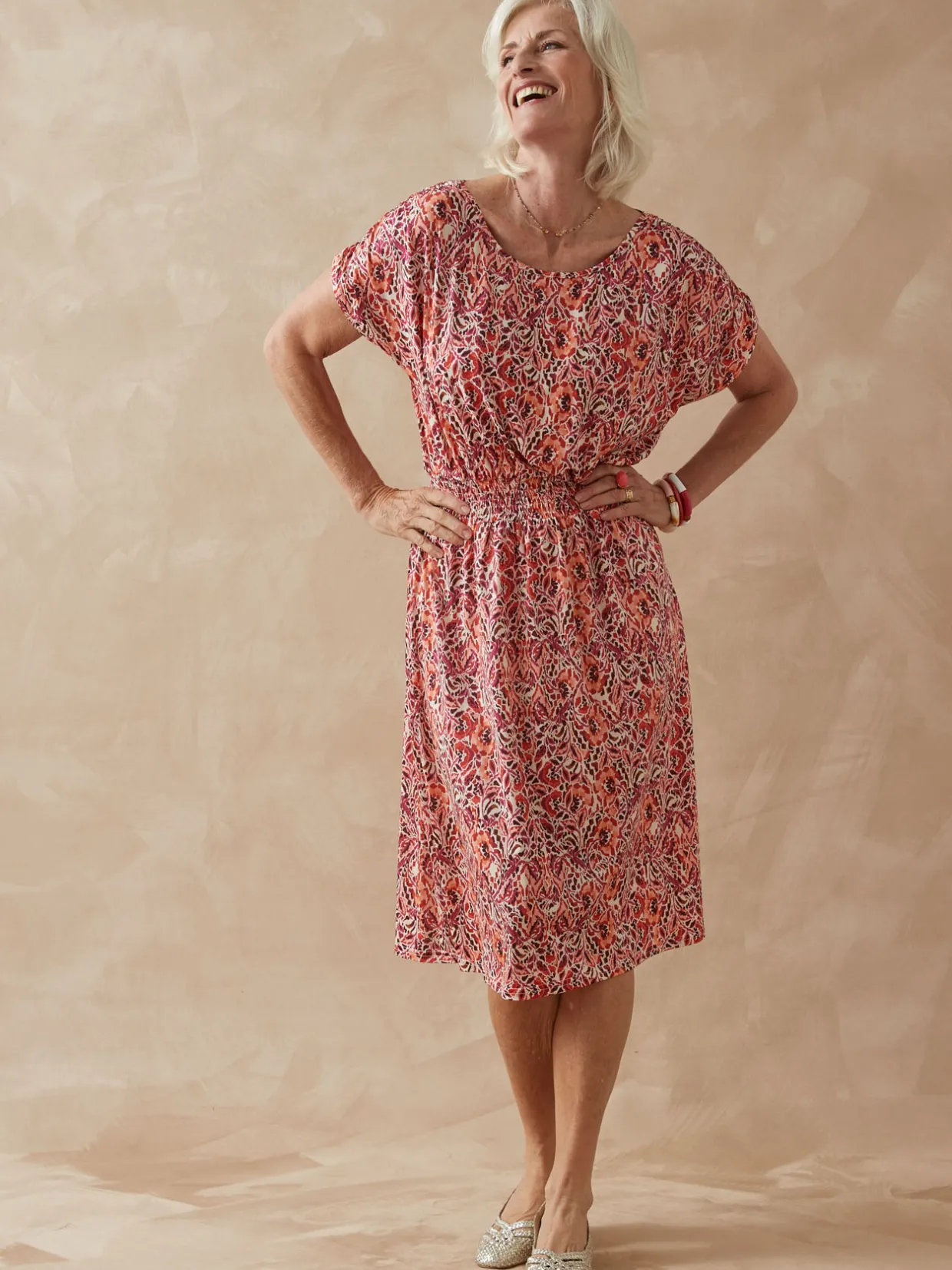 Femme Daxon Robe encolure bateau en maille fluide