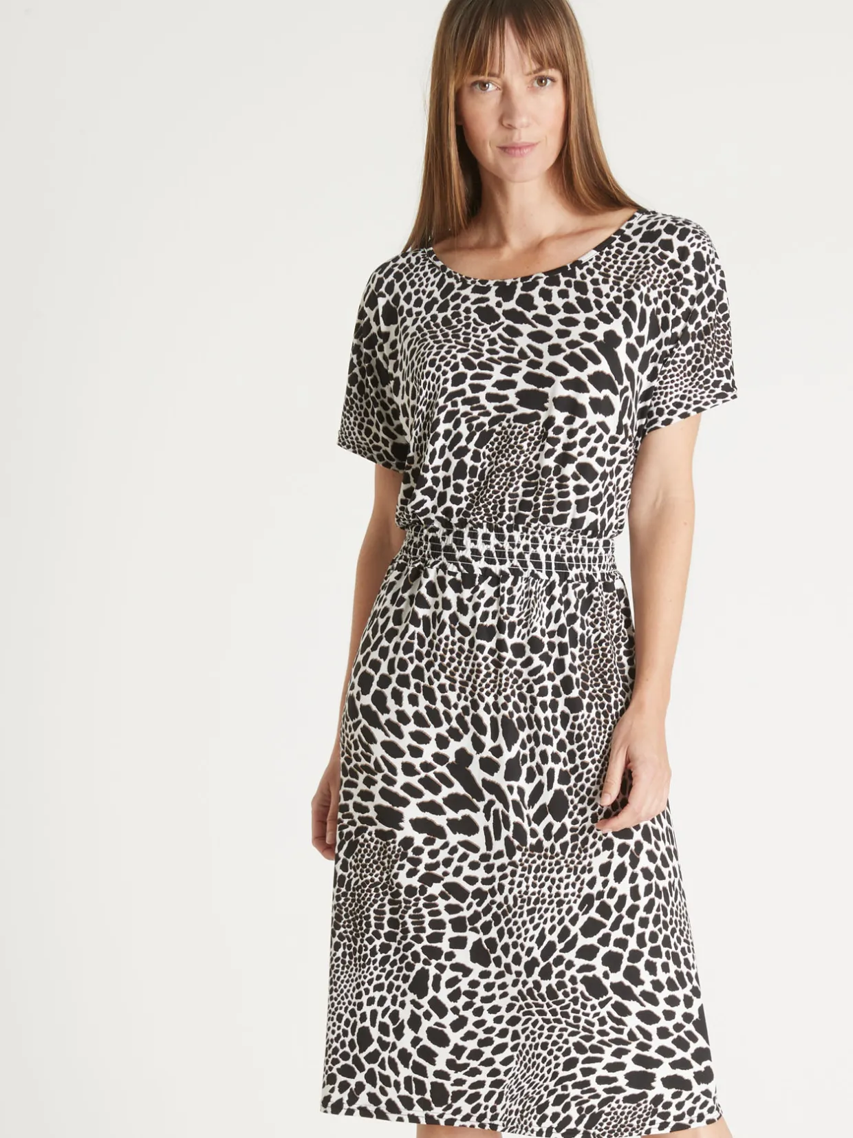 Femme Daxon Robe encolure bateau en maille fluide