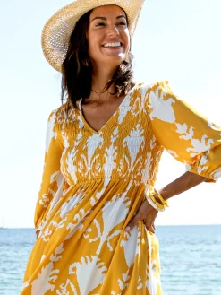 Femme Daxon Robe longue à smocks