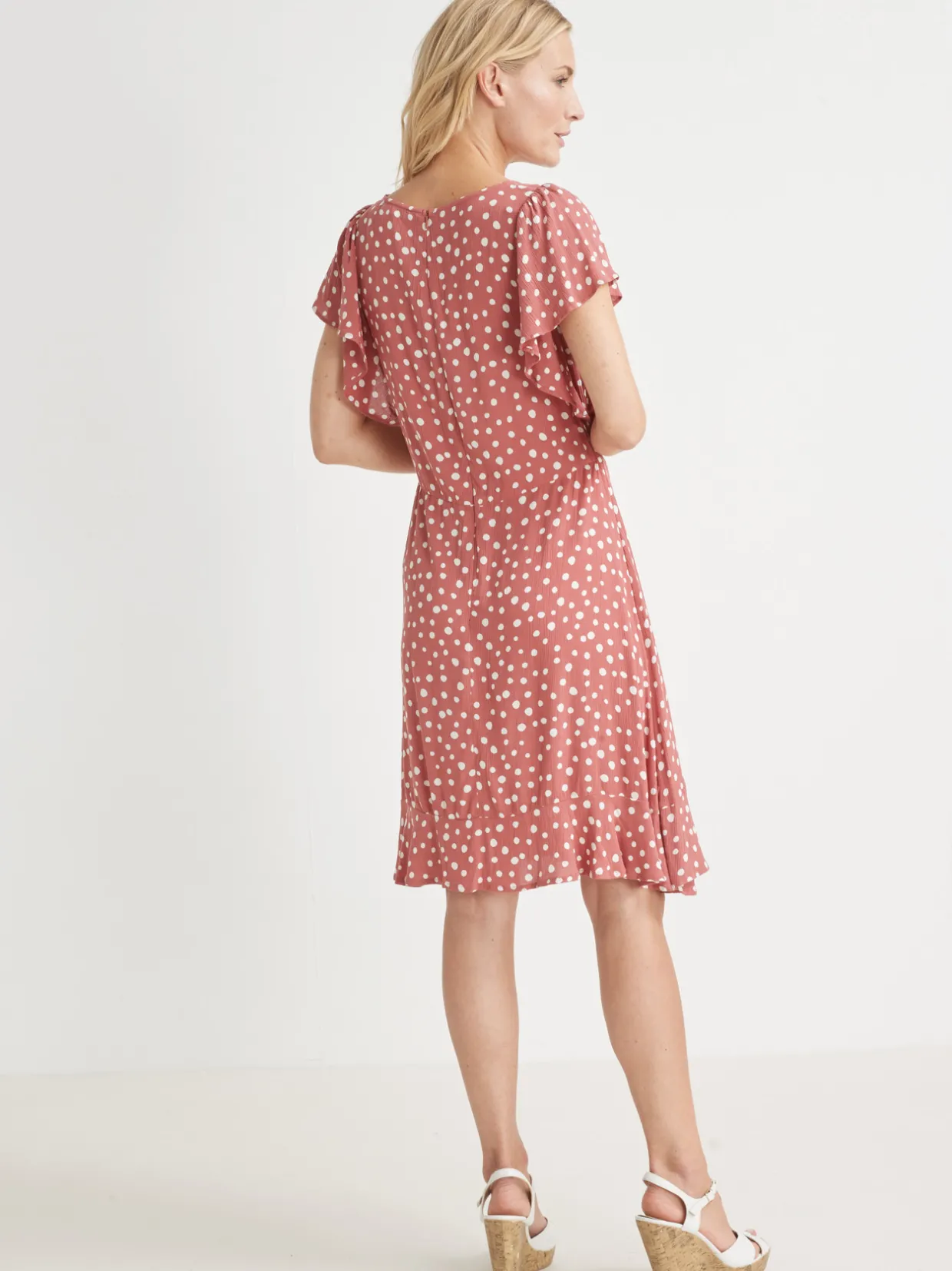 Femme Daxon Robe volantée en crêpe fluide