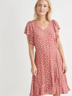 Femme Daxon Robe volantée en crêpe fluide