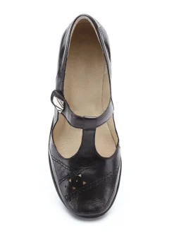 Femme Pédiconfort Salomés cuir avec bijou fantaisie