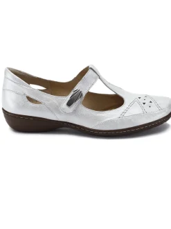 Femme Pédiconfort Salomés cuir avec bijou fantaisie