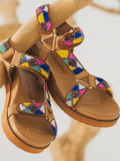 Femme Pédiconfort Sandales 3 pattes scratchs