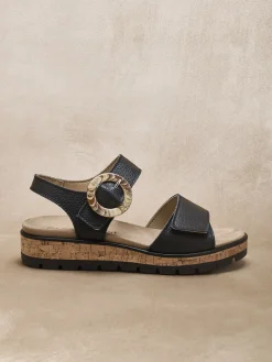 Femme Pédiconfort Sandales à scrachs aérosemelle amovible