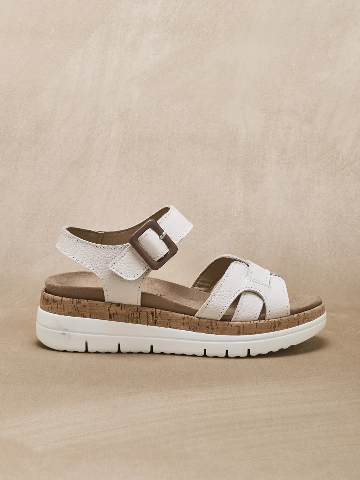 Femme Pédiconfort Sandales à scratch semelle amovible