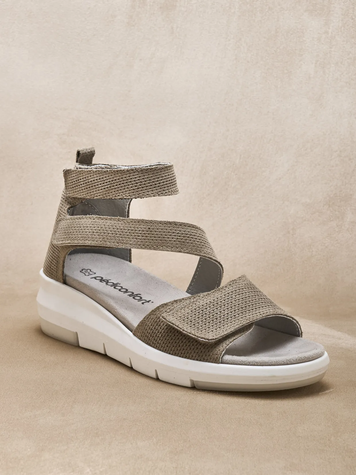 Femme Pédiconfort Sandales à scratchs aérosemelle amovible