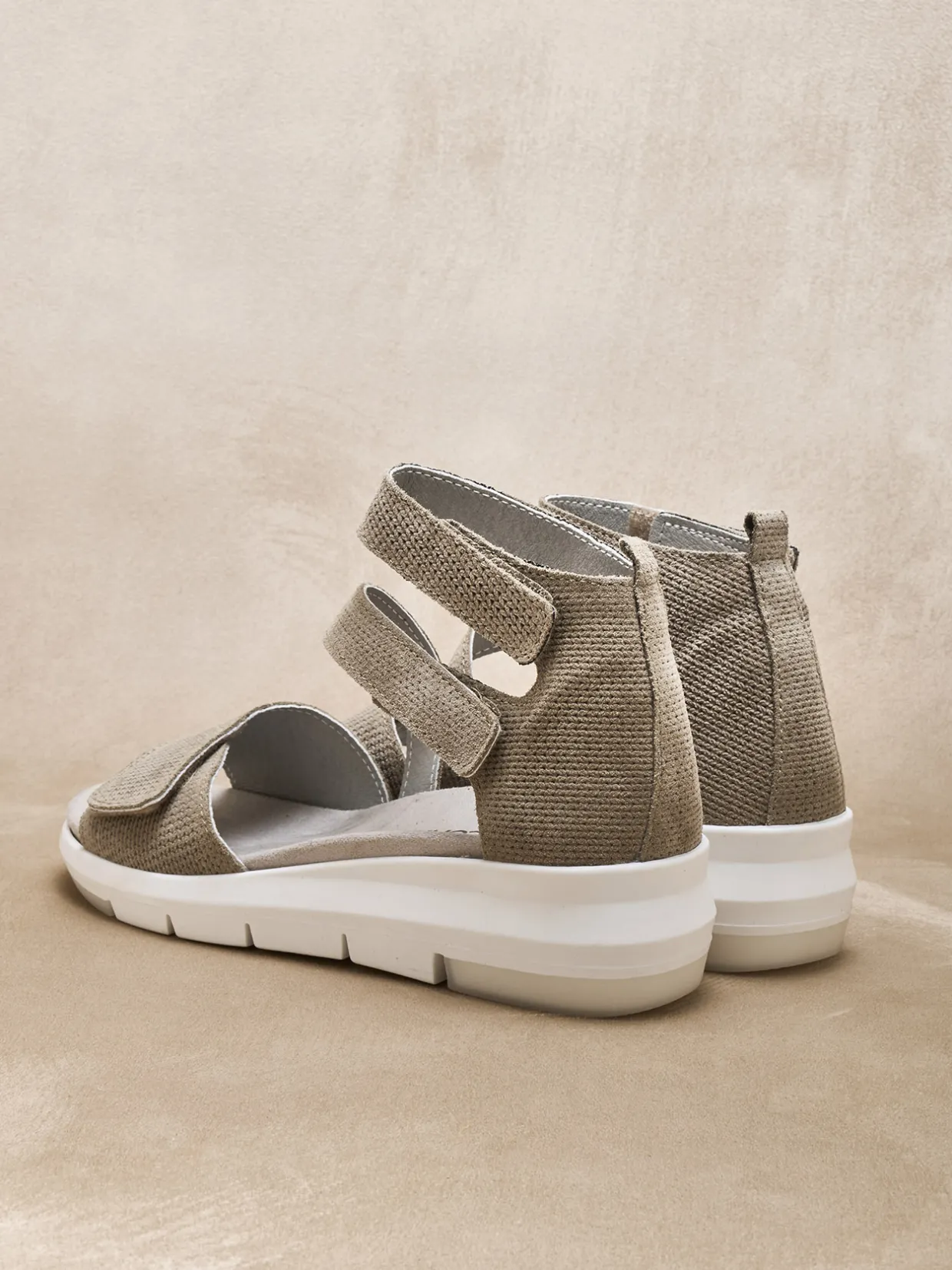 Femme Pédiconfort Sandales à scratchs aérosemelle amovible