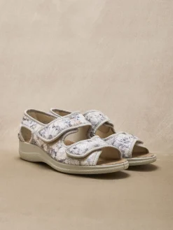 Femme Pédiconfort Sandales à scratchs ouverture totale