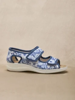 Femme Pédiconfort Sandales à scratchs ouverture totale