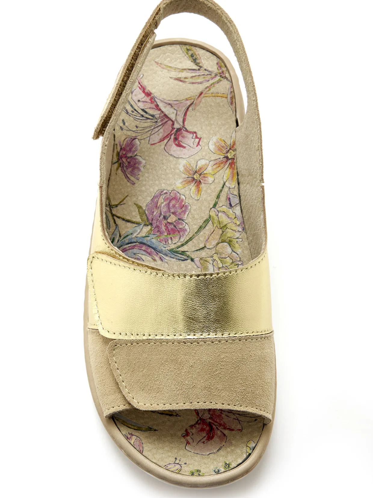 Femme Pédiconfort Sandales à scratchs tout ultra larges