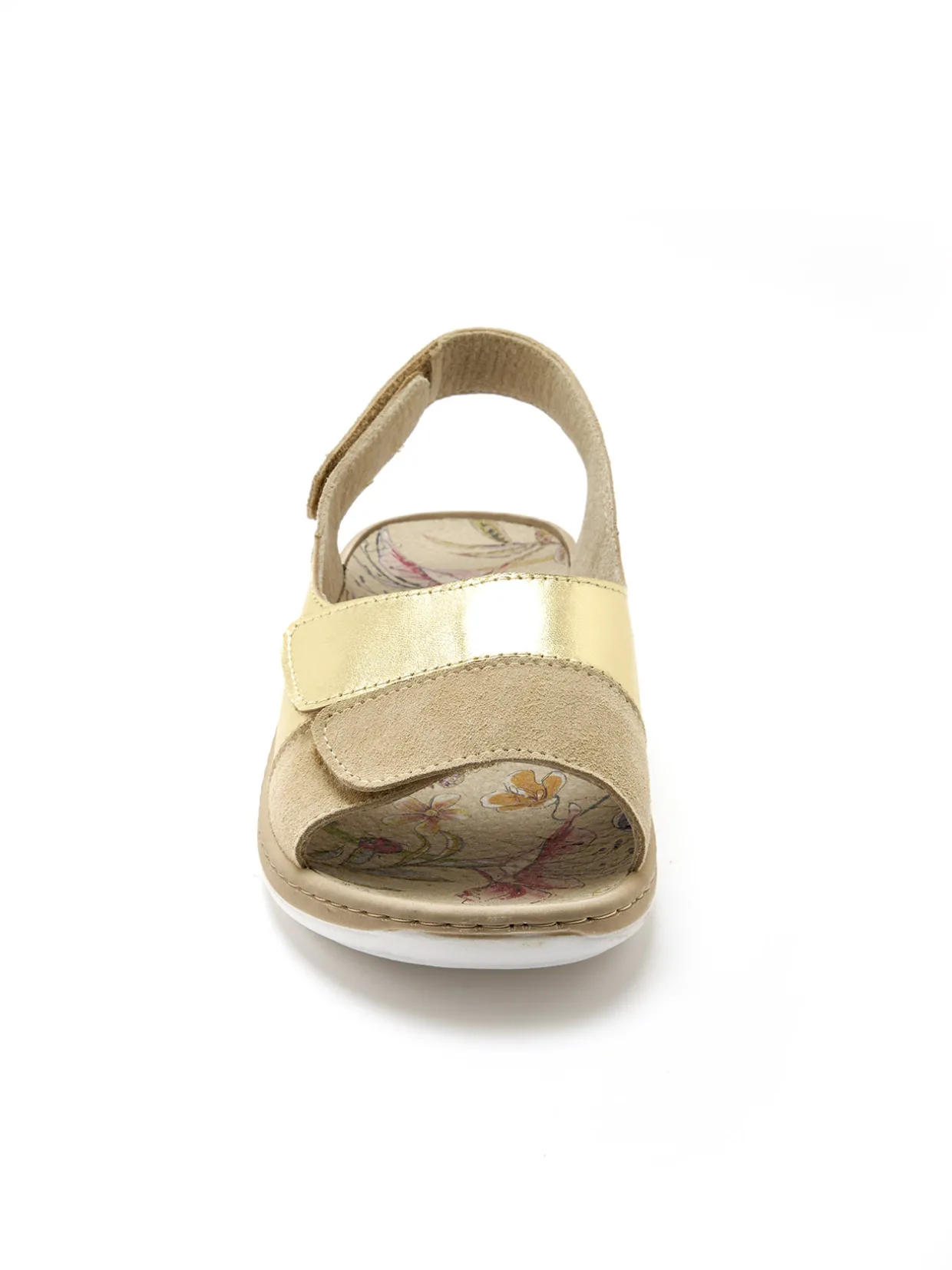 Femme Pédiconfort Sandales à scratchs tout ultra larges