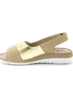 Femme Pédiconfort Sandales à scratchs tout ultra larges